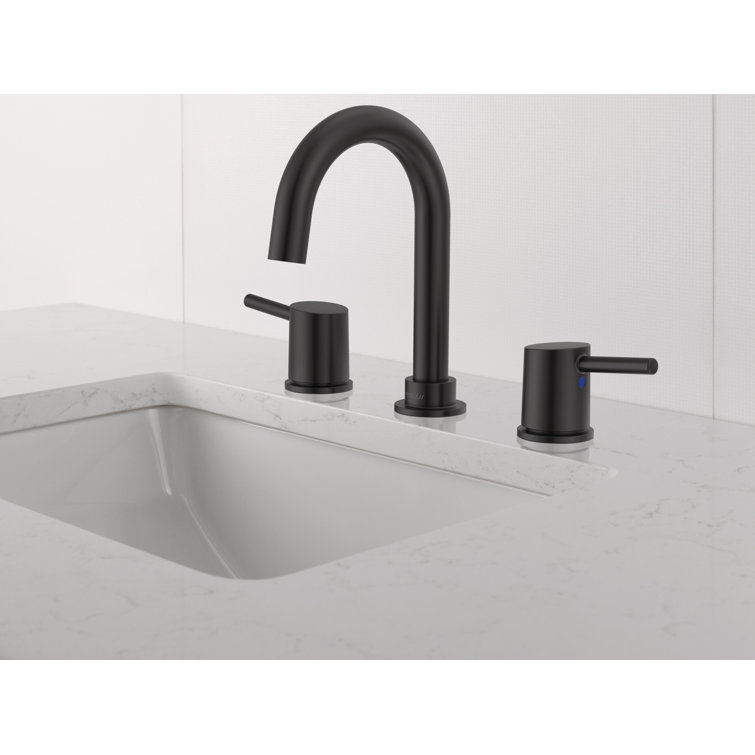 Precept Matte Black 2-Handle Widespread Bathroom Faucet