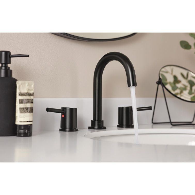 Precept Matte Black 2-Handle Widespread Bathroom Faucet