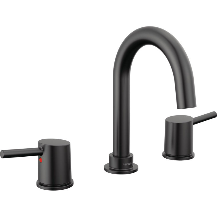 Precept Matte Black 2-Handle Widespread Bathroom Faucet