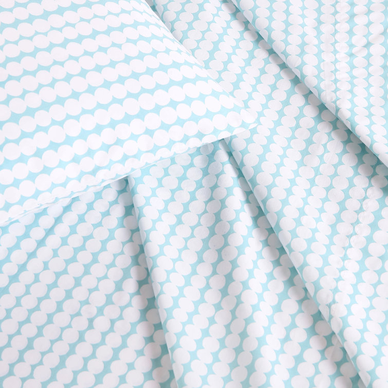 Pikku Rasymatto Blue Cotton Percale Queen Sheet Set