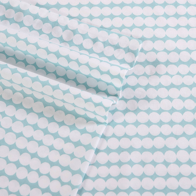 Pikku Rasymatto Blue Cotton Percale Queen Sheet Set