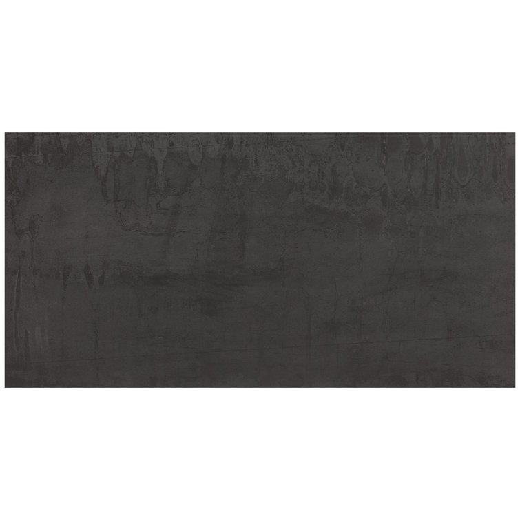 Large Dark Gray Matte Porcelain Rectified Floor and Wall Tile
