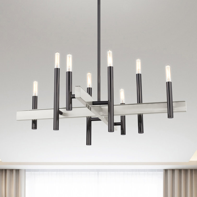 Denmark 8-Light Black Chrome Candelabra Chandelier
