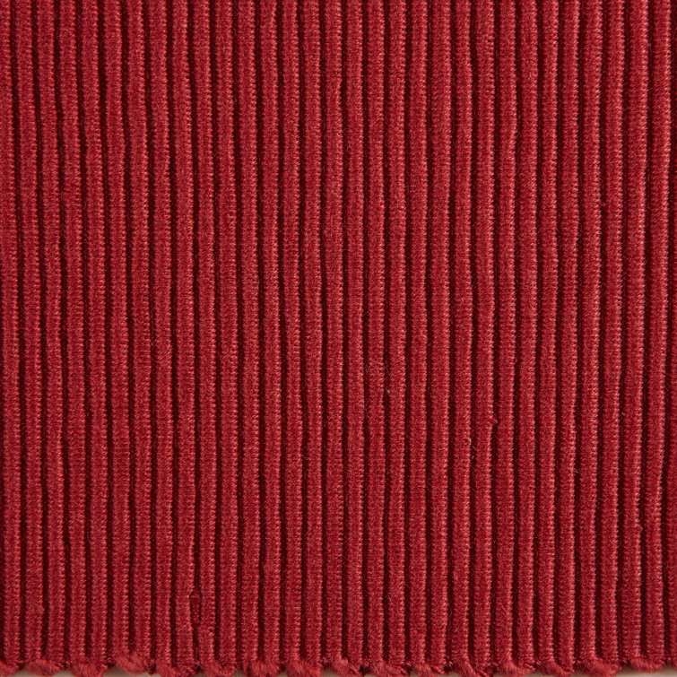 Red Cotton 6-Piece Rectangle Placemat Set