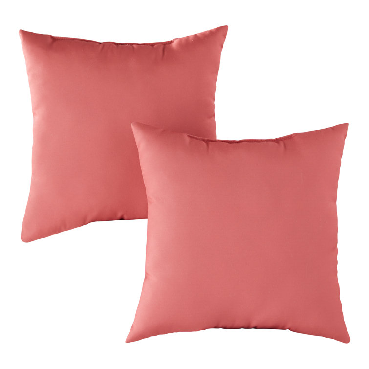 Coral 17" Square Outdoor Throw Pillows Set of 2