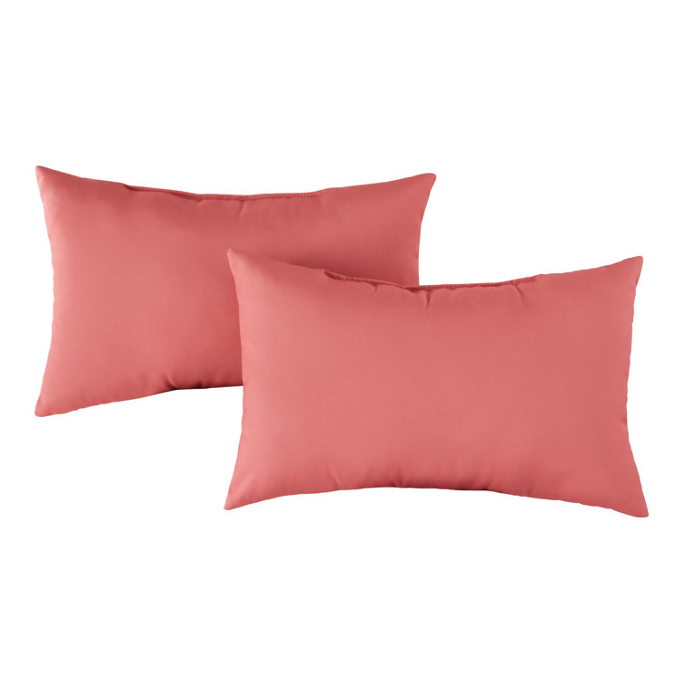 Coral 19 x 12 Inch Outdoor Rectangle Throw Pillow Set