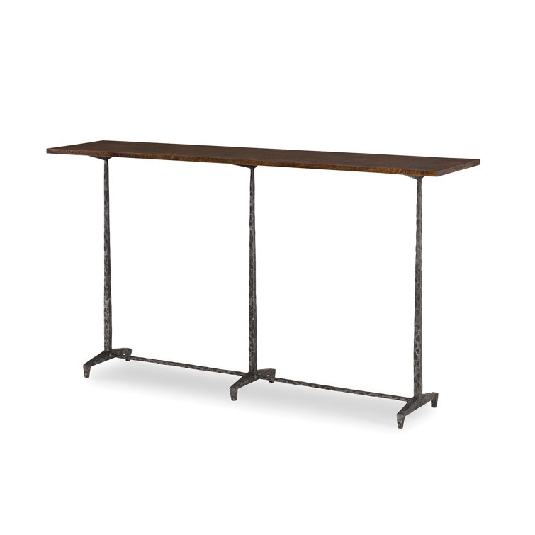 Realm 62'' Oak and Forged Iron Console Table