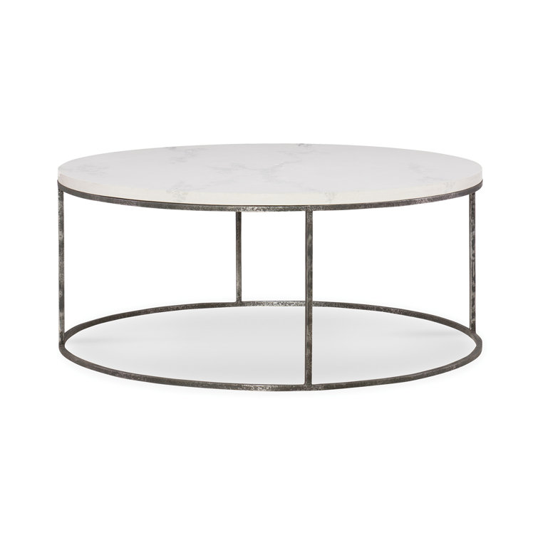 Junie Round Burnished Antique Metal Coffee Table