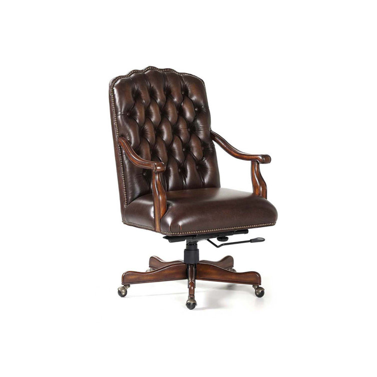Briston Bark Tufted Leather Swivel Executive Desk Chair