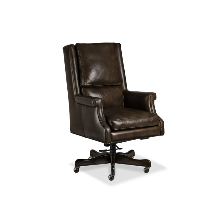 Calvert Molasses Brown Leather Swivel Executive Chair