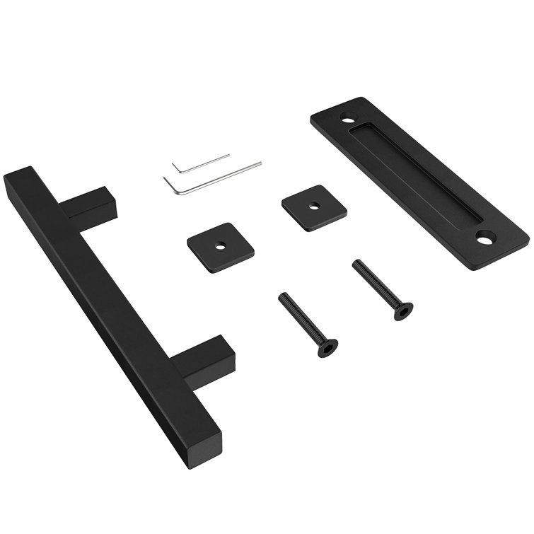 Matte Black 12" Sliding Barn Door Handle Set