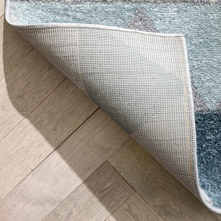 Nova Mystic Gray Geometric 2'7" x 9'10" Synthetic Runner Rug