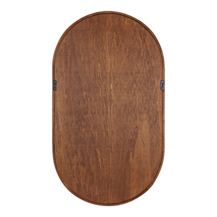 Walnut Brown Oval Floating Wood Wall Shelf