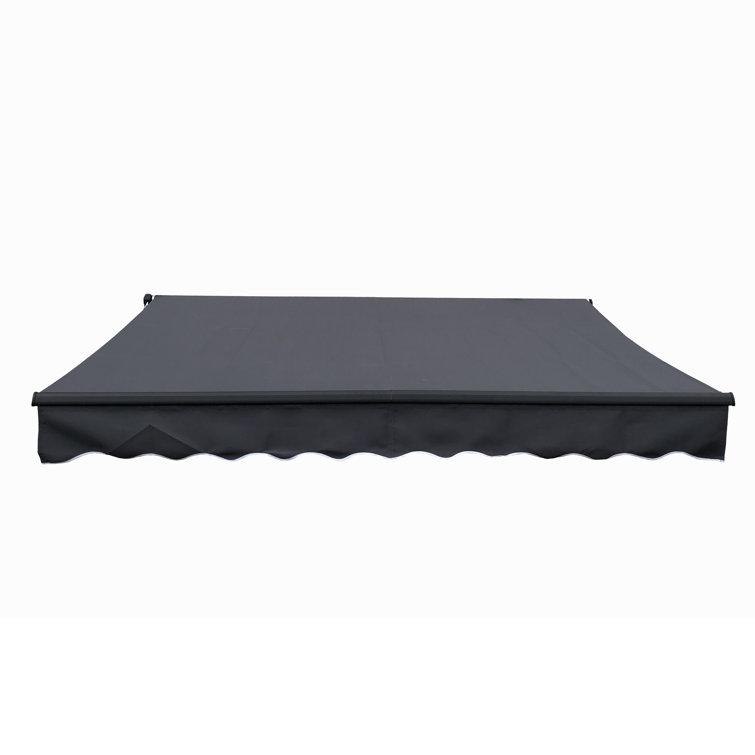 ALEKO 13' x 10' Retractable Gray Polyester Patio Awning with Black Frame