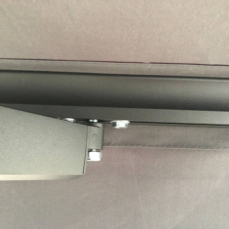 ALEKO 13' x 10' Retractable Gray Polyester Patio Awning with Black Frame