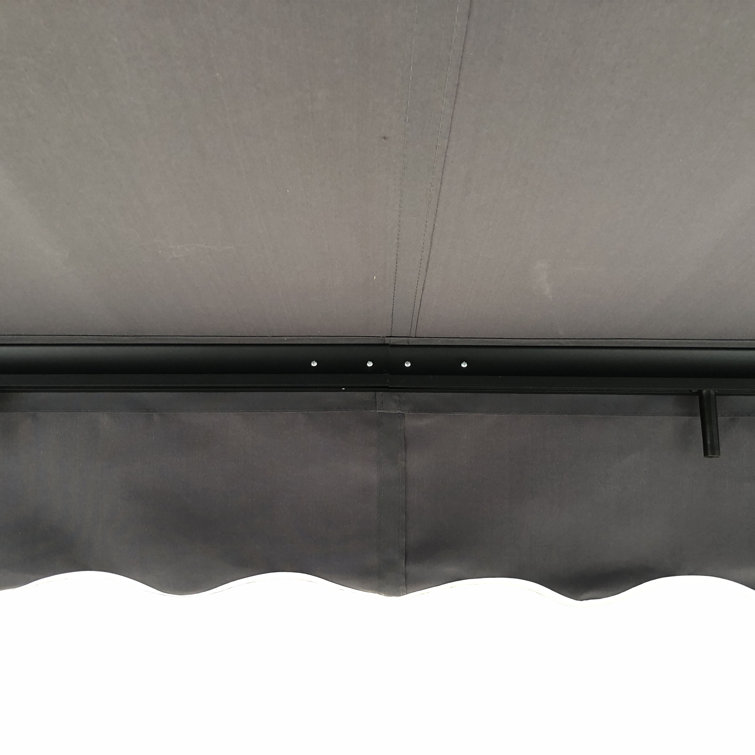 ALEKO 13' x 10' Retractable Gray Polyester Patio Awning with Black Frame