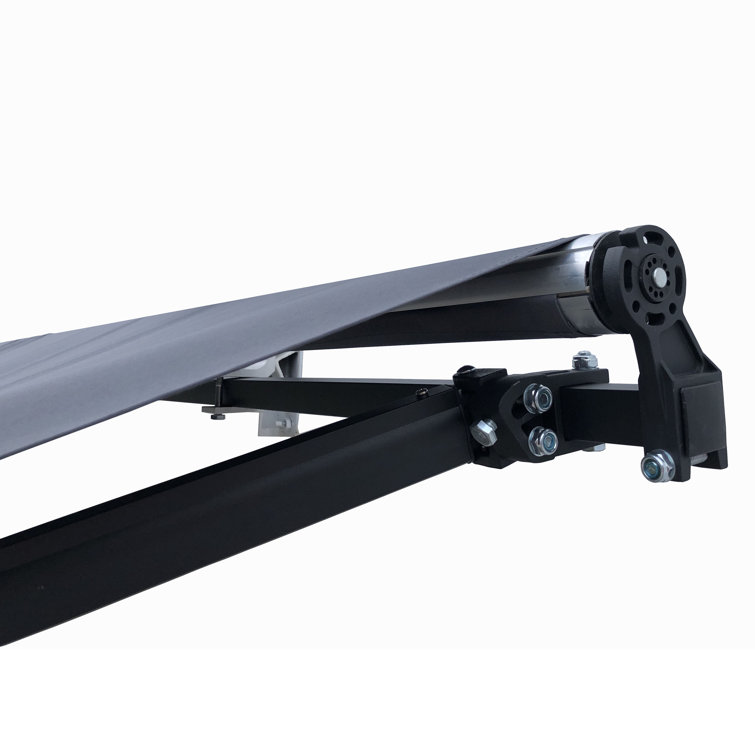 ALEKO 13' x 10' Retractable Gray Polyester Patio Awning with Black Frame