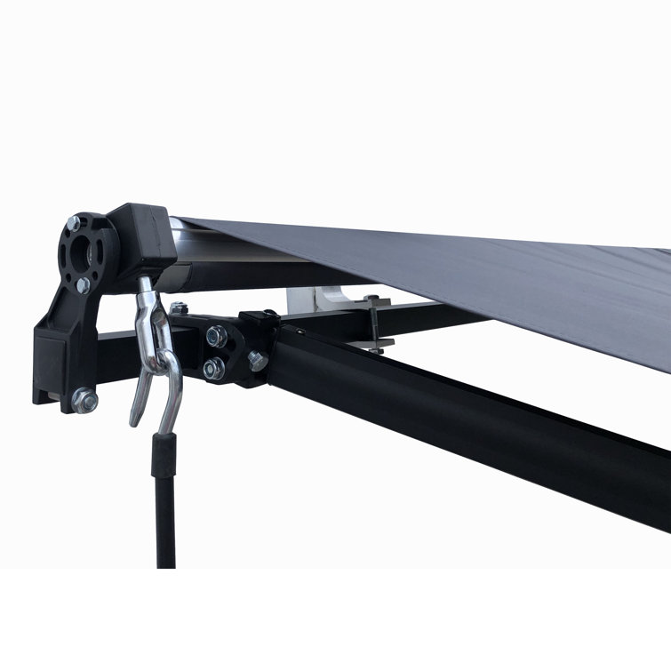 ALEKO 13' x 10' Retractable Gray Polyester Patio Awning with Black Frame