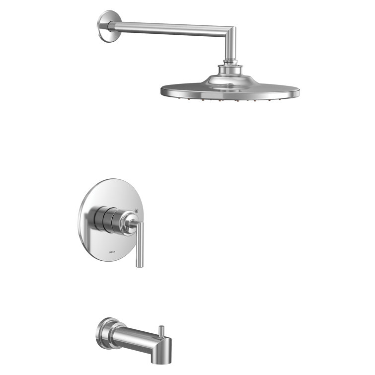 Modern Black Chrome 10" Rain Showerhead with Pressure-Balancing Valve