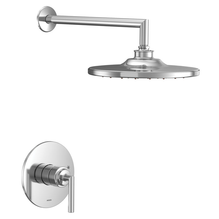 Chrome Wall Mounted Rain Shower Trim Kit with Lever Handle
