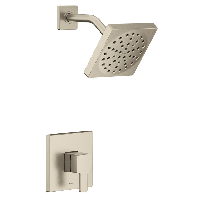 Square Rain Shower Head in Brushed Nickel with Wall Mount