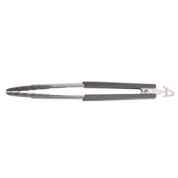 Anolon Anolon Tools and Gadgets SureGrip Nylon Nonstick Locking Tongs Set, 2-Pieces, Graphite