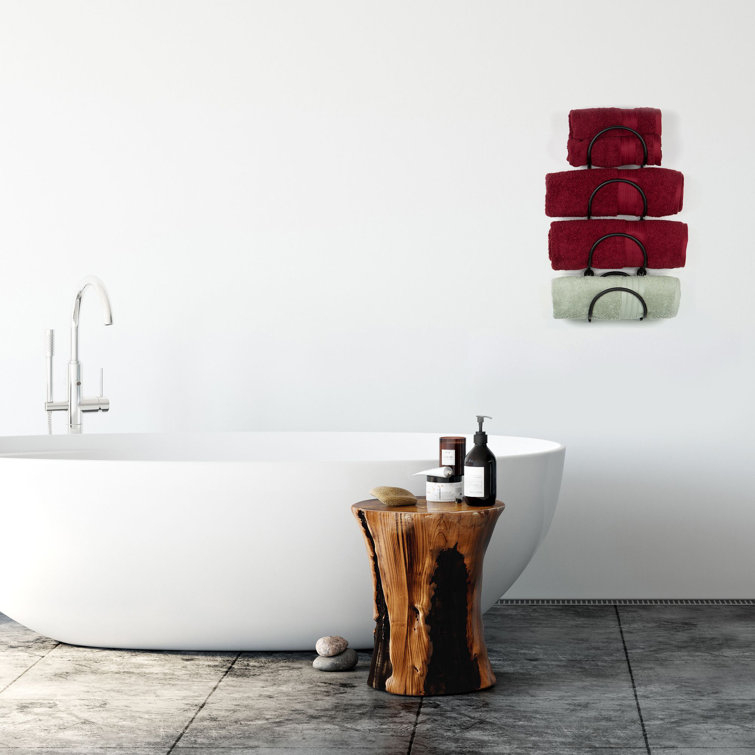 Black Wrought Iron Wall Mounted Towel Rack Set of 4