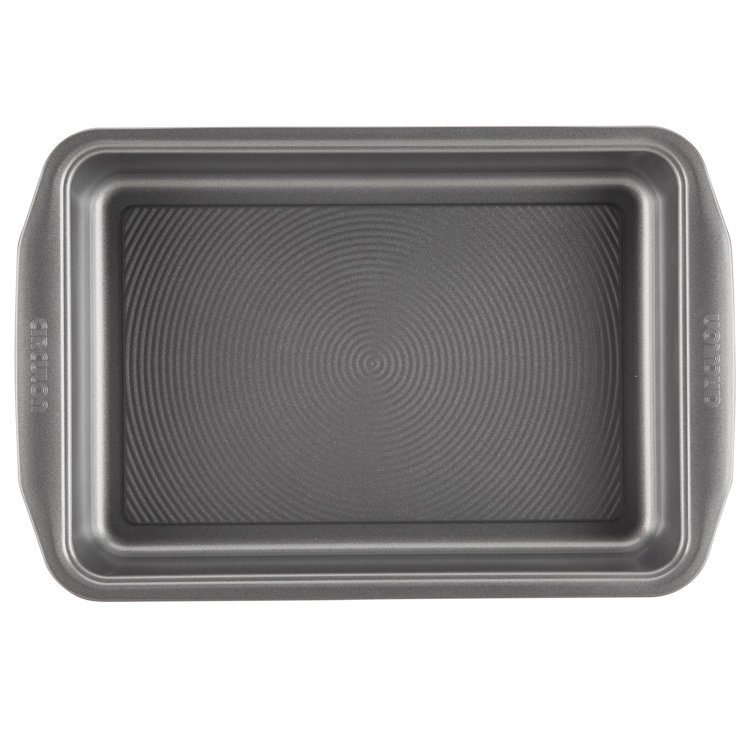 Gray Nonstick Aluminum Rectangular Cake Pan with Wide Handles
