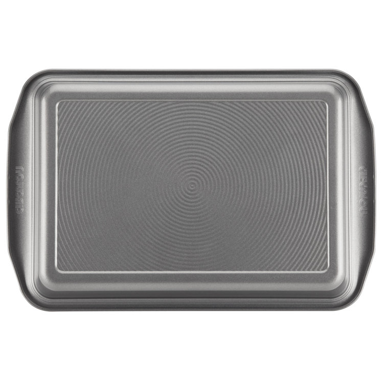 Gray Nonstick Aluminum Rectangular Cake Pan with Wide Handles