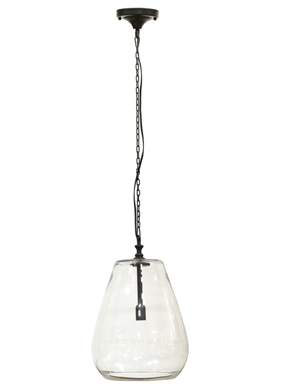 Matte Black Mini Pendant Light with Clear Glass Shade