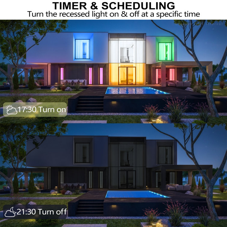 6-Inch White LED Smart Recessed Lights with Color Changing and Voice Control