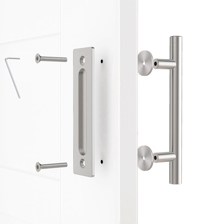 Winsoon 12" Stainless Steel Sliding Barn Door Handle Set