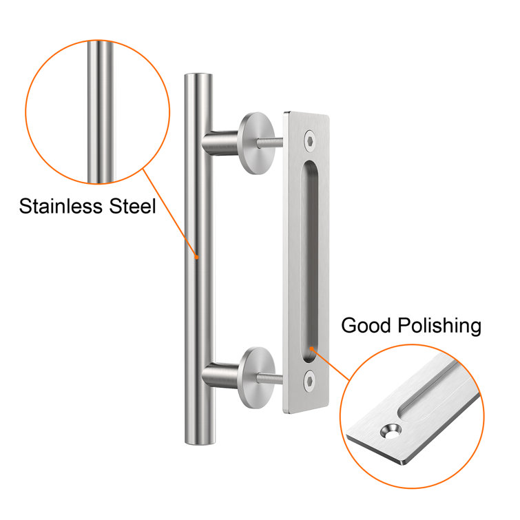 Winsoon 12" Stainless Steel Sliding Barn Door Handle Set