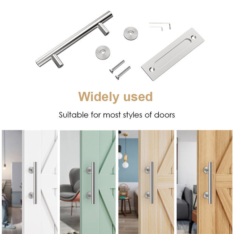 Winsoon 12" Stainless Steel Sliding Barn Door Handle Set