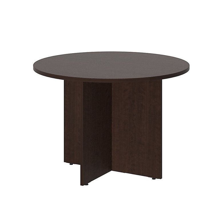 Mocha Cherry Round Engineered Wood Conference Table