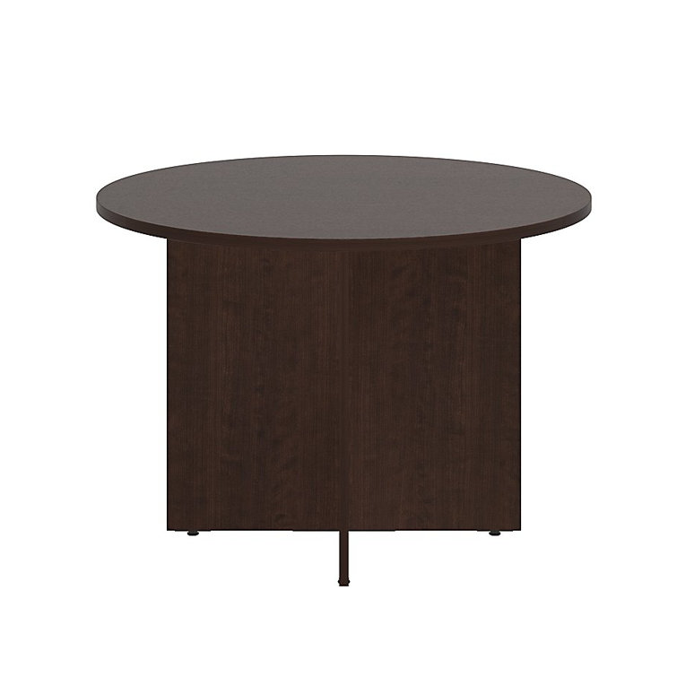 Mocha Cherry Round Engineered Wood Conference Table