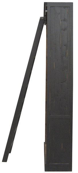Black and Brown Industrial Bookcase with Ladder