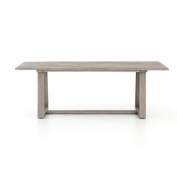 Atherton 86.5" Weathered Gray Teak Outdoor Dining Table