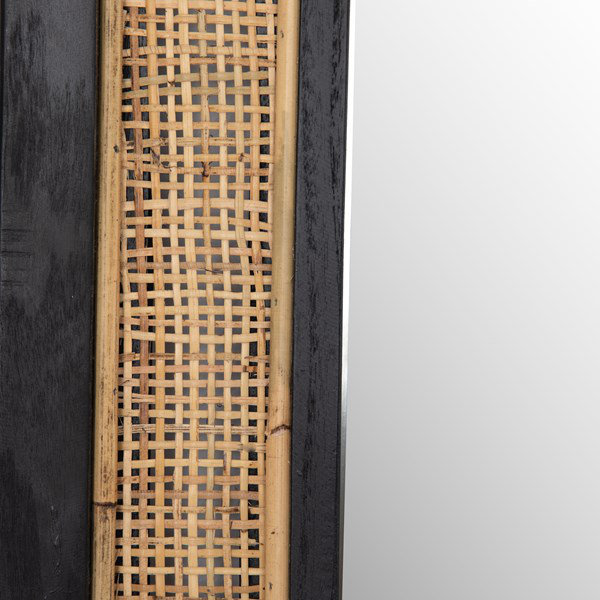 Contemporary Oval Wood & Gold Floor Mirror, 30x70 Inch