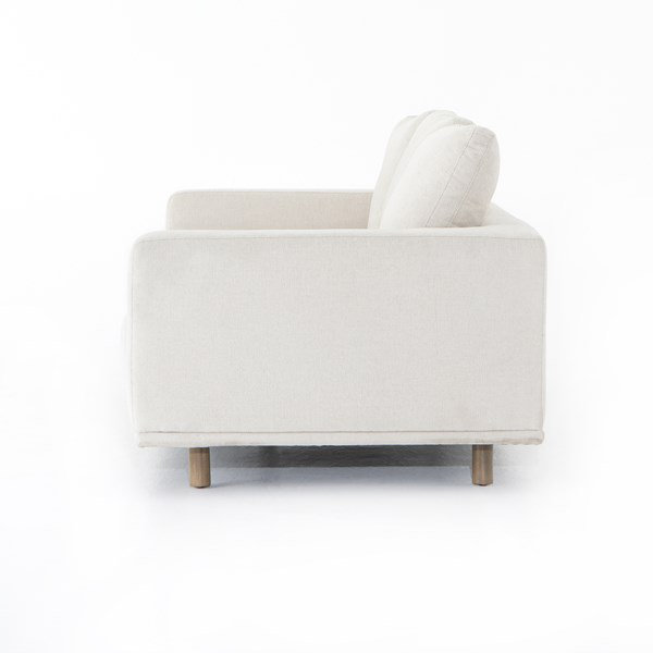 Centrale Bonnell Ivory 85" Modern Stationary Sofa with Track Arms