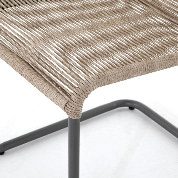 Natural Woven Iron Frame Indoor/Outdoor Dining Chair