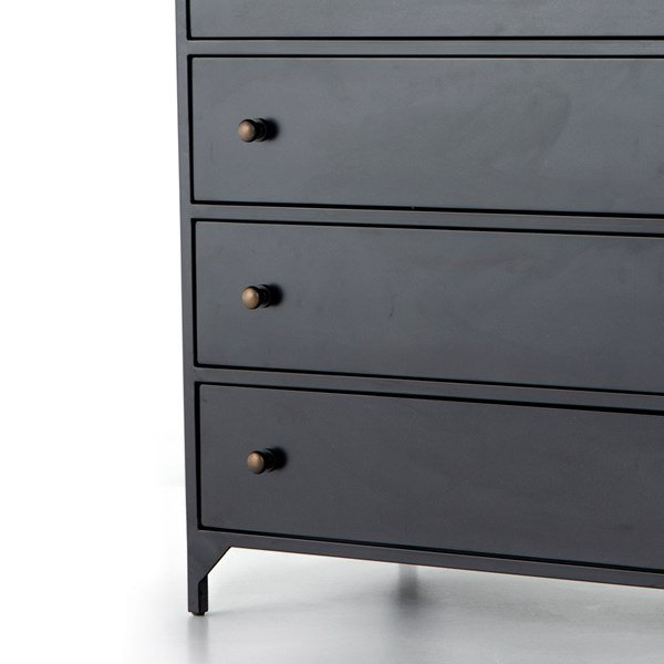 Belmont Industrial Black Iron 8-Drawer Tall Dresser