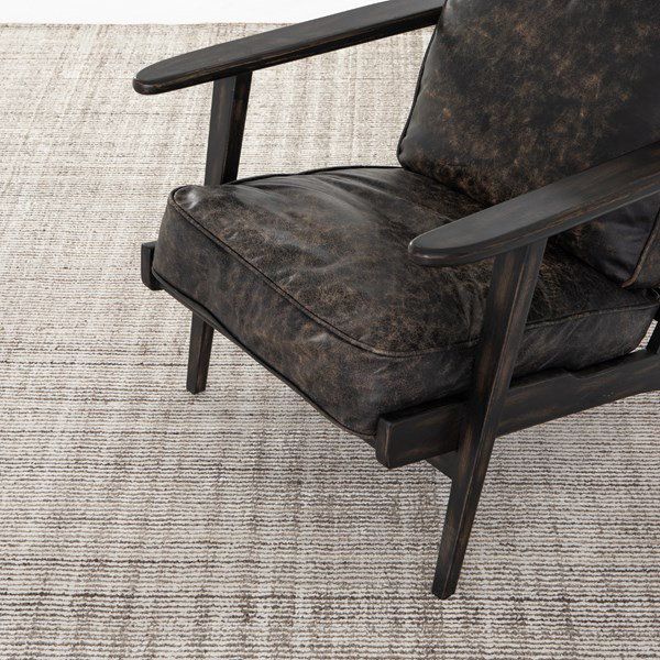 Handmade Transitional Brown/Cream Wool-Viscose Blend Area Rug, 6' x 9'