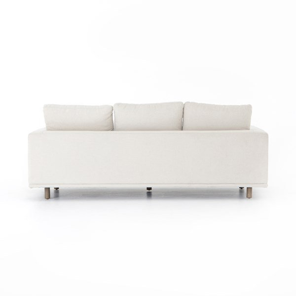 Centrale Bonnell Ivory 85" Modern Stationary Sofa with Track Arms
