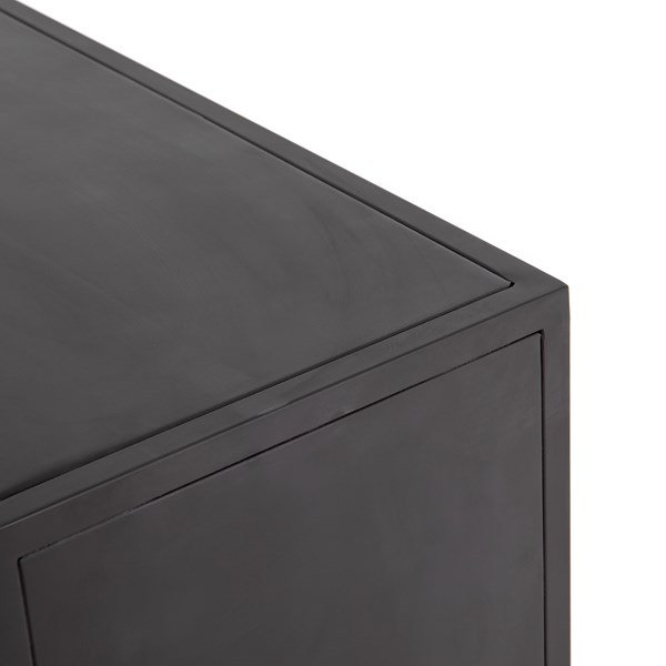 Aged Brown Metal 72" Media Console with Storage