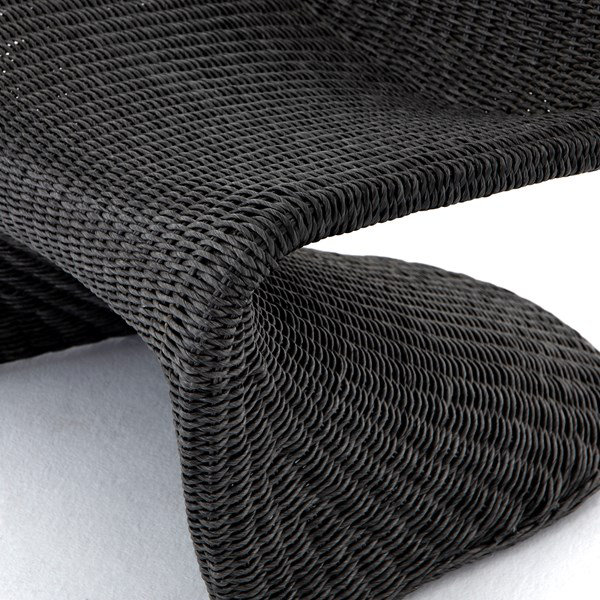 Vintage Coal 28" Contemporary Wicker Weave Outdoor Accent Chair