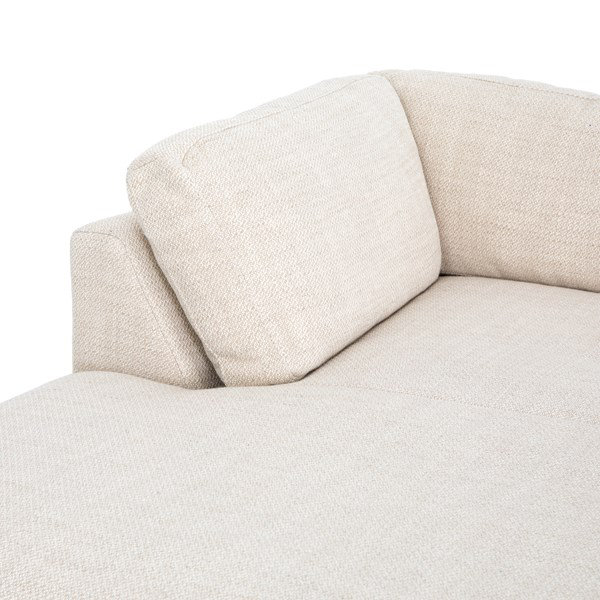 Everly Contemporary Cobblestone Cream 2-Piece Chaise Sectional