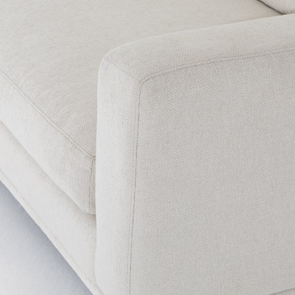 Centrale Bonnell Ivory 85" Modern Stationary Sofa with Track Arms