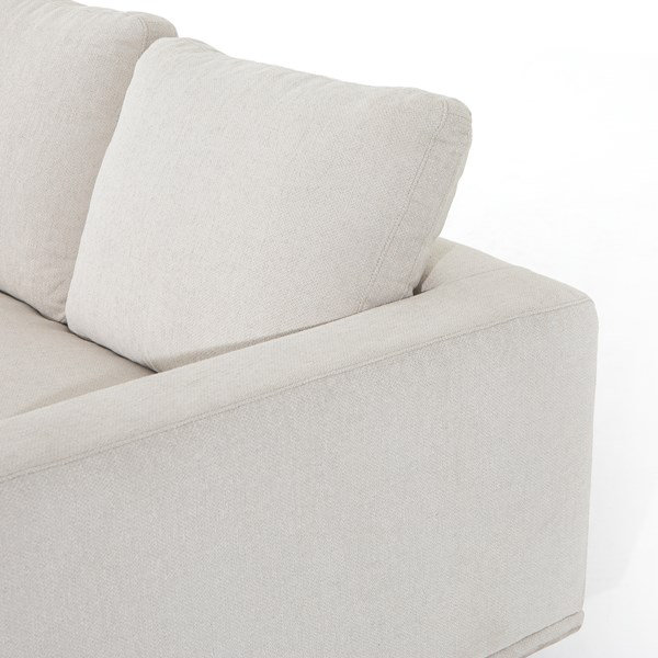 Centrale Bonnell Ivory 85" Modern Stationary Sofa with Track Arms