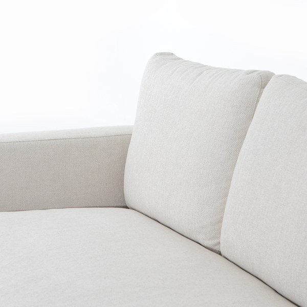 Centrale Bonnell Ivory 85" Modern Stationary Sofa with Track Arms